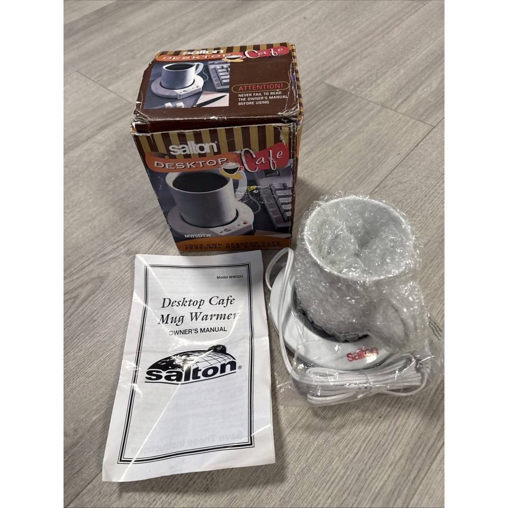 NIB Salton Coffee Desktop Cafe Stoneware Mug and Warmer - MW5DTW
